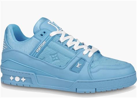 louis vuitton trainer blue embossed monogram